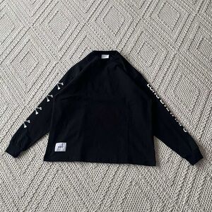 WTAPS Japanese Designer LXLXW Black Grunge Bones Longsleeve T Shirt